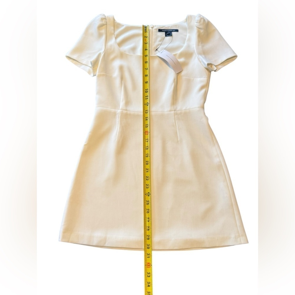 French Connection Awitti Whisper Ruth Dress Short Sleeve White Women’s Size 6 - Picture 7 of 13